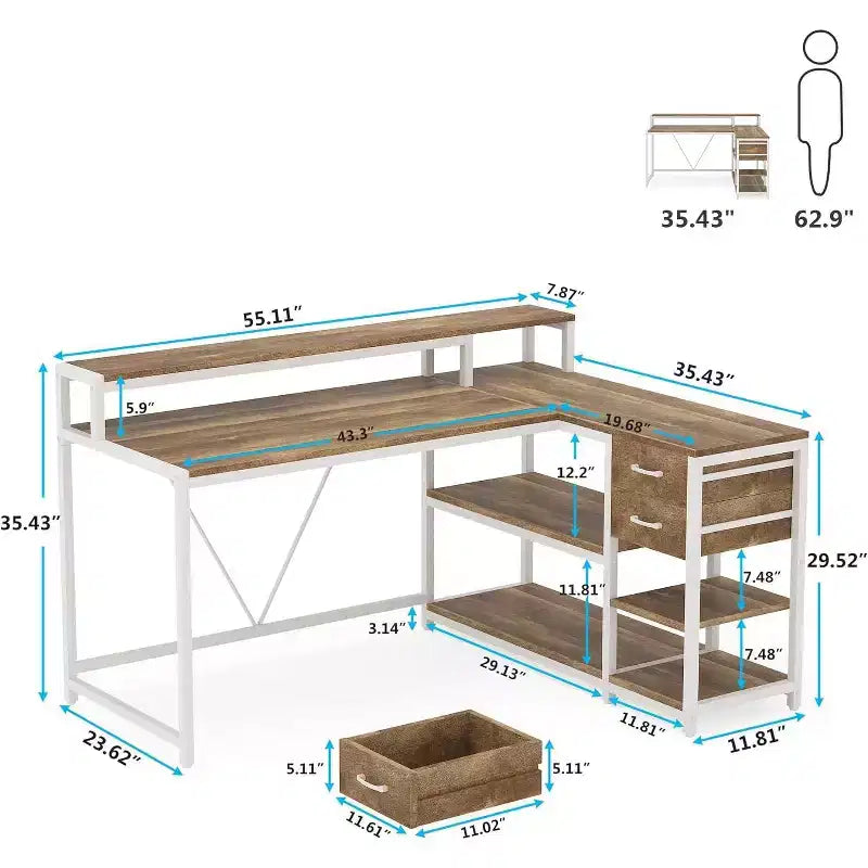 Bureau d'angle informatique