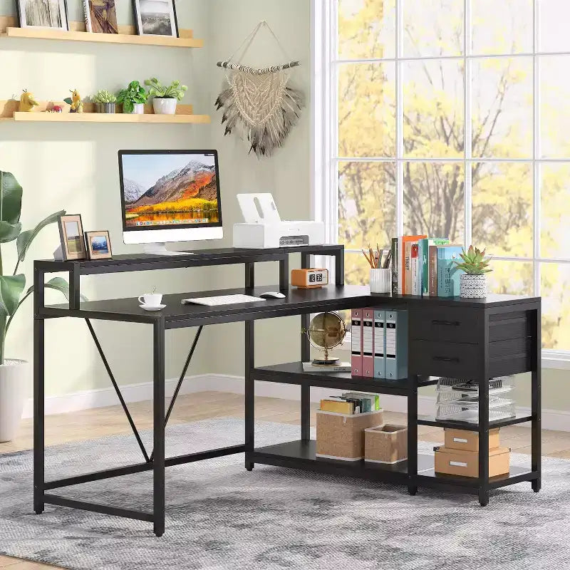 Bureau d'angle informatique